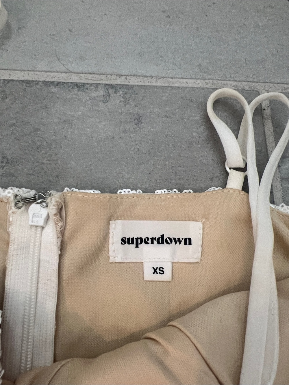 superdown White Embroidered Spaghetti Strap Dress - Picture 5 of 5